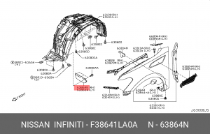 Дефлектор переднего подкрылка F38641LA0A NISSAN