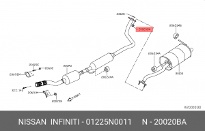 Гайка стойки стабилизатора Koleos 01225-N0011 NISSAN