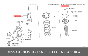 Амортизатор подвески E6A11-JK00B NISSAN