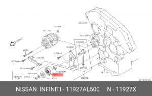 Ролик натяжителя генератора 11927AL500 NISSAN
