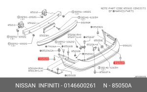 Саморез обшивки салона 01466-00261 NISSAN