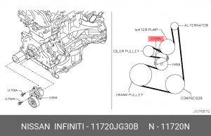 11720JG30B NISSAN 11720JG30B (11720JG30A) ремень приводной T31 11720JG30B NISSAN