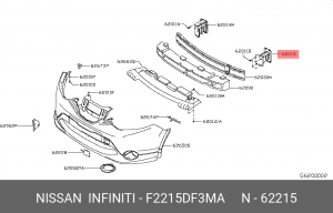 Кронштейн усилителя бамп. пер. J11. лев. F2215-DF3MA NISSAN