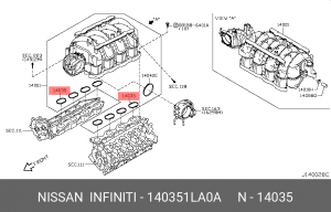 Прокладка впускного коллектора силикон 140351LA0A NISSAN