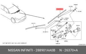 Щетка стеклоочистителя лв (z51) 28890-1AA0B NISSAN