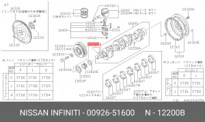 Шпонка коленвала 0092651600 NISSAN