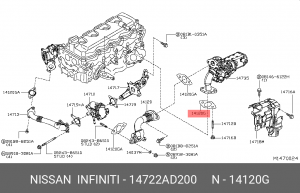 Прокладка 14722AD200 NISSAN