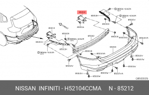 Кронштейн усилителя бампера H5210-4CCMA NISSAN